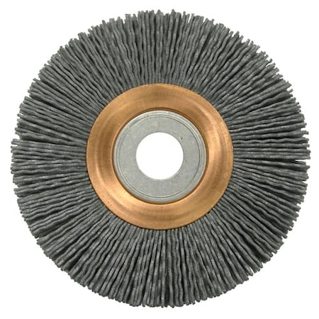 Weiler 4" Narrow Face Nylox Wheel, .035/180SC Crimped Fill, 5/8"-1/2" 31265